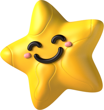 3D Smiling Star Character